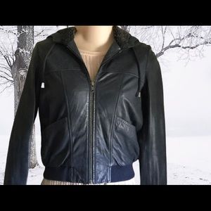 Joie Leather Bomber Jacket